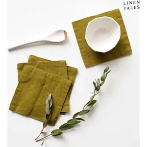 Produkt Khaki látkové podtácky v sadě 4 ks – Linen Tales