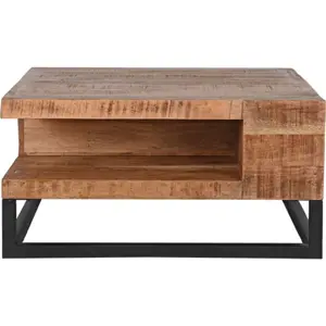 Konferenční stolek z mangového dřeva v přírodní barvě 80x80 cm Cube – LABEL51