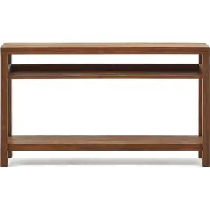 Konzolový stolek z teakového dřeva v přírodní barvě 35x140 cm Sashi – Kave Home
