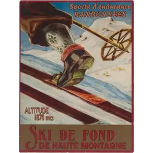 Kovová cedule 25x33 cm Ski de Fond – Antic Line