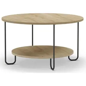 Produkt Kulatý konferenční stolek s deskou v dubovém dekoru v přírodní barvě ø 80 cm Tonka – Marckeric