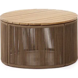 Kulatý zahradní odkládací stolek s deskou z akácie ø 70 cm Dandara – Kave Home