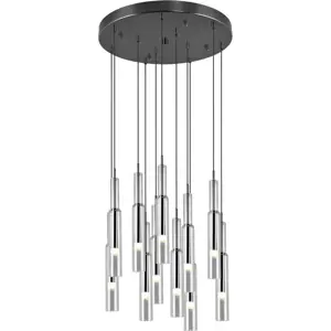 Produkt LED závěsné svítidlo se skleněným stínidlem ø 50 cm v černo-stříbrné barvě Lucent – Trio Select