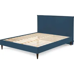 Modrá čalouněná dvoulůžková postel s roštem 160x200 cm Sary – Bobochic Paris