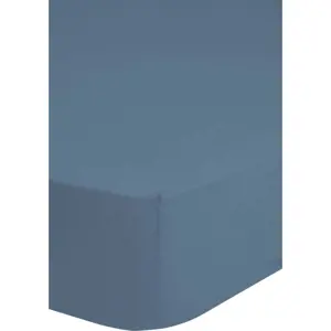 Produkt Modré elastické prostěradlo z bavlněného saténu HIP, 90 x 200 cm