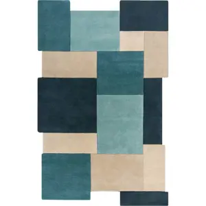 Produkt Modro-béžový vlněný koberec 290x200 cm Abstract Collage - Flair Rugs