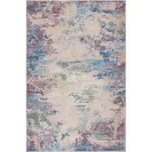 Produkt Modro-fialový pratelný koberec s příměsí recyklovaných vláken 80x150 cm Reid – Flair Rugs