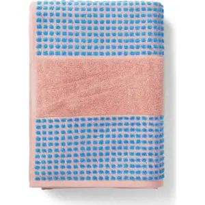 Produkt Modro-růžový froté ručník z Bio bavlny 50x100 cm Check – JUNA