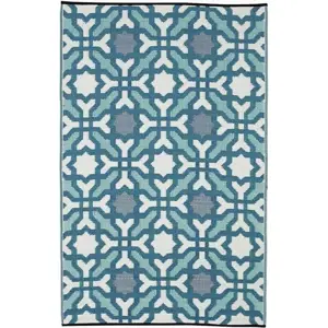Produkt Modro-šedý oboustranný venkovní koberec z recyklovaného plastu Fab Hab Seville, 120 x 180 cm