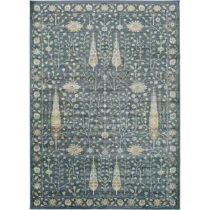 Produkt Modrý koberec z viskózy Universal Vintage Flowers, 120 x 170 cm