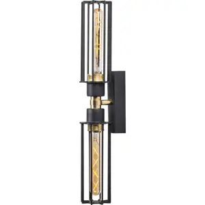 Nástěnné svítidlo v černé a zlaté barvě ø 8 cm Fellini – Opviq lights