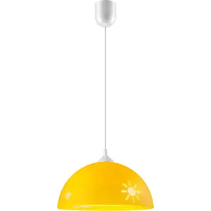 Okrově žluté dětské svítidlo se skleněným stínidlem ø 30 cm Day & Night – LAMKUR
