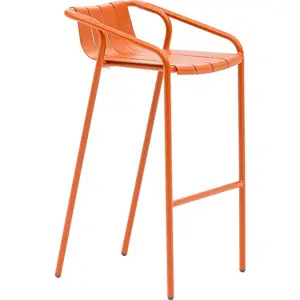 Oranžové kovové zahradní barové židle v sadě 2 ks Fleole – Ezeis
