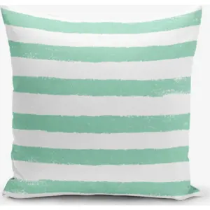 Produkt Povlak na polštář s příměsí bavlny Minimalist Cushion Covers Su Green Striped Modern, 45 x 45 cm