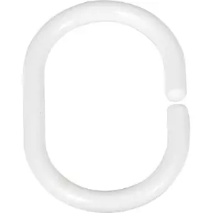 Produkt Sada 12 bílých kroužků na tyč ke sprchovému závěsu Wenko Shower Hooks