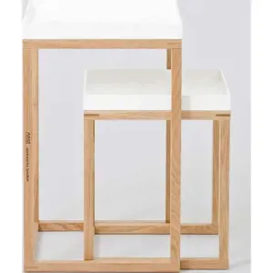 Produkt Sada 2 dubových odkládacích stolků s bílou deskou Wireworks Oak