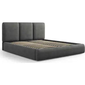 Produkt Šedá čalouněná dvoulůžková postel s úložným prostorem s roštem 140x200 cm Brody – Mazzini Beds