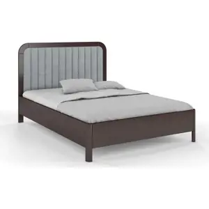 Šedo-hnědá dvoulůžková postel z bukového dřeva 160x200 cm Modena – Skandica