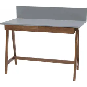 Šedý psací stůl s podnožím z jasanového dřeva Ragaba Luka Oak, délka 110 cm