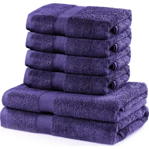 Produkt Set 2 bavlněných fialových osušek a 4 ručníků DecoKing Marina