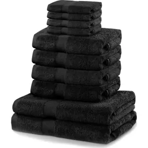 Produkt Set 8 černých ručníků a 2 osušek DecoKing Marina Black