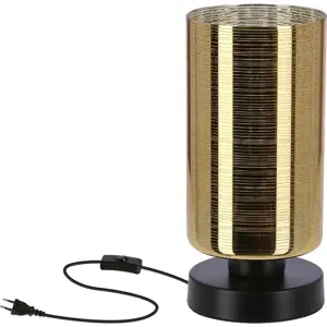 Stolní lampa se skleněným stínidlem v černo-zlaté barvě (výška 25 cm) Cox – Candellux Lighting