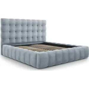 Produkt Světle modrá čalouněná dvoulůžková postel s úložným prostorem s roštem 200x200 cm Bali – Cosmopolitan Design