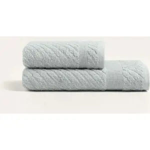 Světle modré bavlněné ručníky a osušky v sadě 2 ks - Foutastic