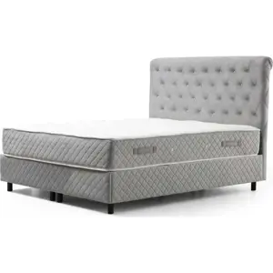 Světle šedá boxspring postel s úložným prostorem 160x200 cm Sonata – Kalune Design