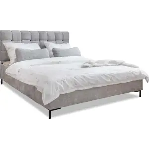 Produkt Světle šedá čalouněná dvoulůžková postel s roštem 160x200 cm Eve – Miuform