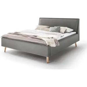 Produkt Světle šedá čalouněná dvoulůžková postel s úložným prostorem s roštem 160x200 cm Frieda – Meise Möbel