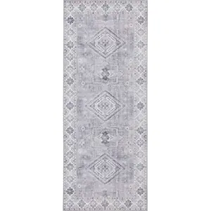 Produkt Světle šedý běhoun Nouristan Gratia, 80 x 200 cm