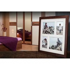 Produkt Tmavě hnědý rámeček na 4 fotografie Styler Narvik, 39 x 39 cm