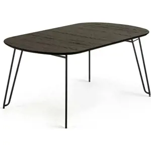 Produkt Tmavě hnědý rozkládací jídelní stůl s deskou v dekoru jasanového dřeva 100x170 cm Milian – Kave Home