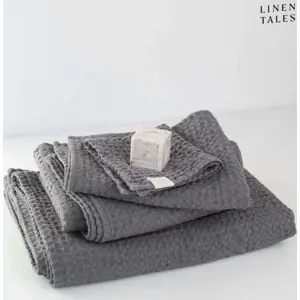 Produkt Tmavě šedý ručník 50x70 cm Honeycomb – Linen Tales