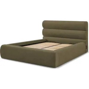 Produkt Tmavě zelená čalouněná dvoulůžková postel s úložným prostorem s roštem 180x200 cm Jagna – Bobochic Paris