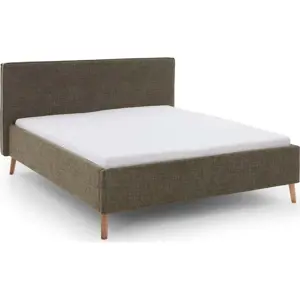 Produkt Tmavě zelená čalouněná dvoulůžková postel s úložným prostorem s roštem 180x200 cm Riva – Meise Möbel