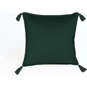 Produkt Tmavě zelený sametový polštář Velvet Atelier Borlas, 45 x 45 cm