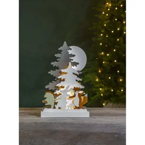 Produkt Vánoční dřevěná světelná LED dekorace Star Trading Forest Friends, výška 44 cm
