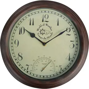 Produkt Venkovní nástěnné hodiny s teploměrem Esschert Design Time