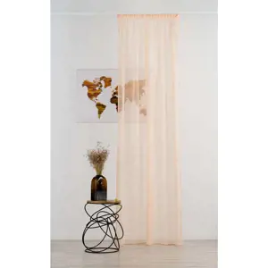 Záclona v lososové barvě 300x260 cm Voile – Mendola Fabrics
