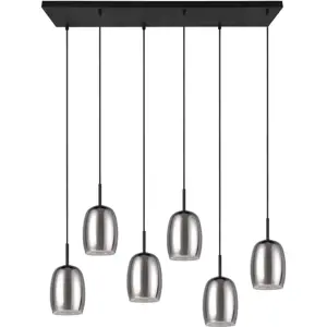 Produkt Závěsné svítidlo se skleněným stínidlem v černo-stříbrné barvě Barret – Trio Select
