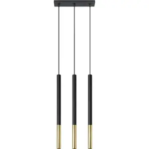 Produkt Závěsné svítidlo v černo-zlaté barvě Nice Lamps Asarot 3L