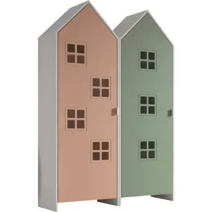 Produkt Zeleno-růžová dětská šatní skříň 115x171,5 cm CASAMI BRUGES – Vipack