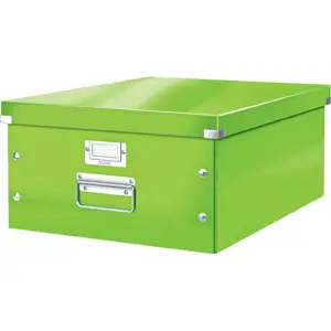 Zelený kartonový úložný box s víkem 37x48x20 cm Click&Store – Leitz
