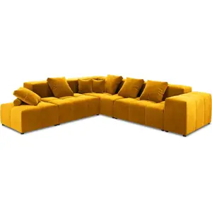 Produkt Žlutá sametová rohová pohovka (variabilní) Rome Velvet - Cosmopolitan Design