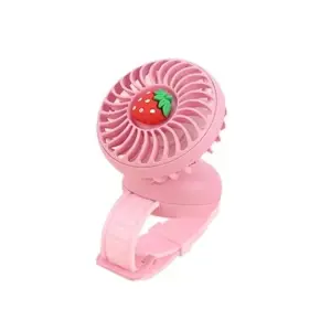 Přenosný dobíjecí ventilátor Mini Watch - růžový