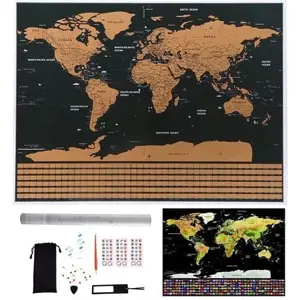 Produkt Stírací mapa světa s vlajkami a doplňky - v dárkovém tubusu - 82 x 59 cm - Malatec