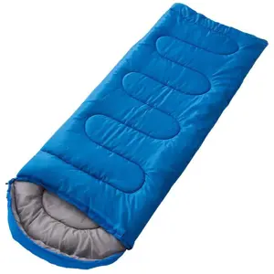 Teplý a pohodlný turistický spací pytel mumiového typu - modrý