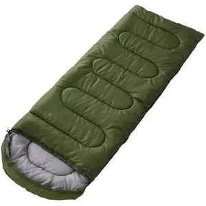 Teplý a pohodlný turistický spací pytel mumiového typu - zelený